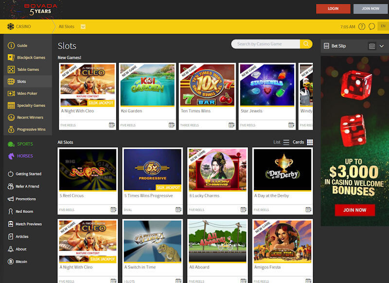 bovada casino slots