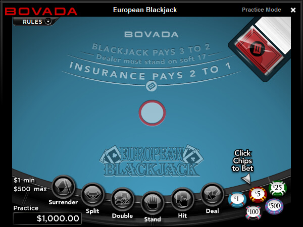 blackjack at bovada 