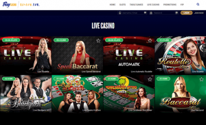 foxy casino Live Dealer Options